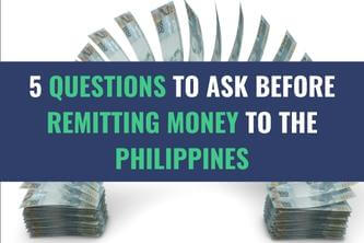 Currency bills moving from one stack to another with the title - 5 Questions to Ask Before Remitting Money to the Philippines