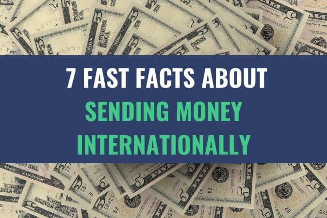 A stack of US Dollar bills arranged in a circle with the title - 7 Fast Facts About Sending Money Internationally