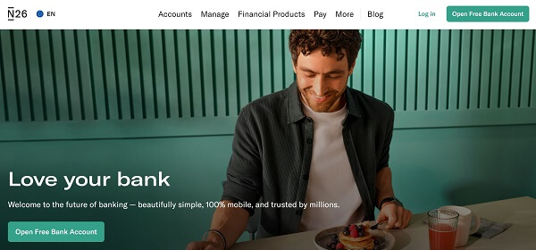 Best banks for digital nomads - N26 (good choice in Europe)