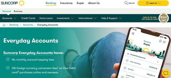 Best Australian Banks for Expats - Suncorp Bank Everyday bank account
