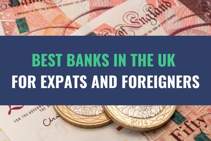 An image of UK currency bills and coins with the title - Best Banks In The UK For Expats And Foreigners