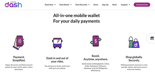 Best mobile wallets in Singapore - Singtel Dash