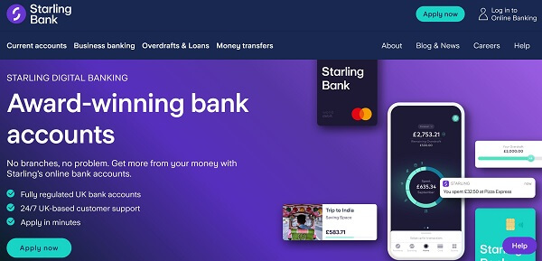 Best Challenger Banks In UK - Starling Bank