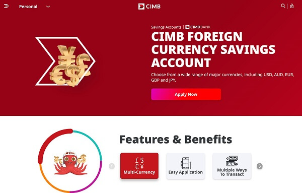 CIMB Foreign Currency Savings Account for expats in Singapore