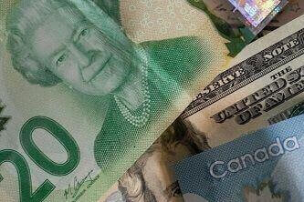 A collage of money amounts and types