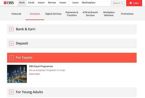 DBS Bank Singapore Expat program