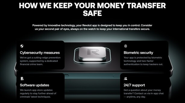 An image showing security and safety measures implemented by Revolut