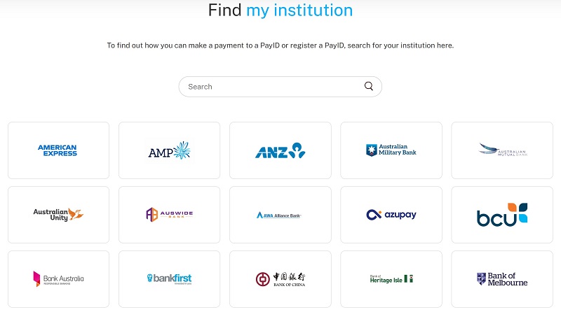How to search for PayID providers in Australia