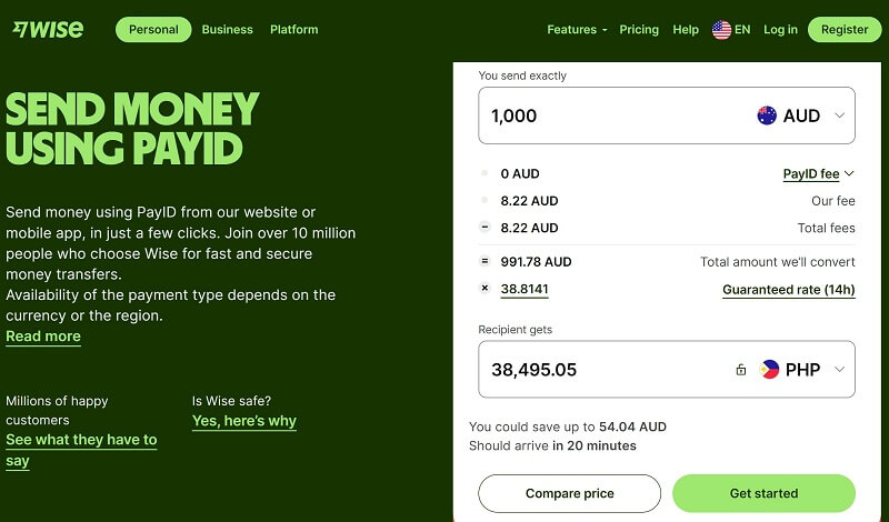 How to send money from Australia with PayID using Wise (formerly TransferWise)