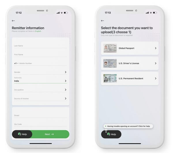 Step by Step Guide to Send Money to India Using UPI with Panda Remit - Complete account opening details and provide KYC documents