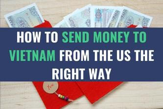 An image of currency bills in red color gift envelopes with the title - How to Send Money to Vietnam from the US the Right Way