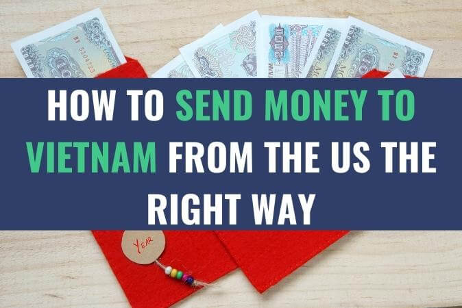 An image of currency bills in red color gift envelopes with the title - How to Send Money to Vietnam from the US the Right Way