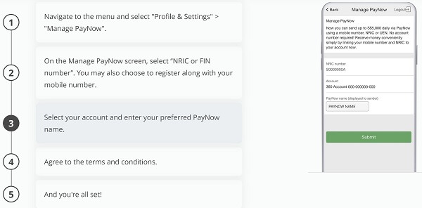 How to setup PayNow for OCBC bank account