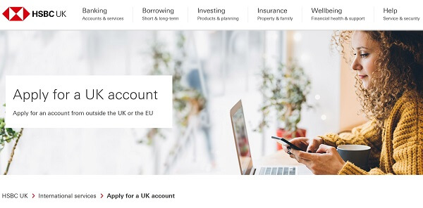 An image showing HSBC Bank UK's international bank accounts for expats and foreigners in the UK