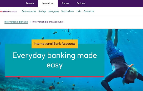 An image showing NatWest international bank accounts for expats and foreigners in the UK