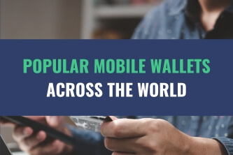 An image of a person using a smartphone and a card to make a payment with the title - Popular Mobile Wallets Across The World