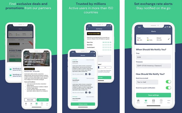 RemitFinder provides access to money transfer company deals and promotions as well as customer ratings and reviews
