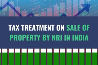 An image of a graph with a bold upward arrow with the title - Tax Treatment On Sale Of Property By NRI In India