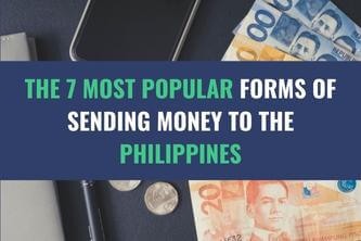 An image of currency bills, computer and phone lying on a table with the title - The 7 Most Popular Forms of Sending Money to the Philippines