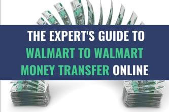 An image of currency bills moving from one stack to another with the title - The Expert's Guide to Walmart2Walmart Money Transfer Online