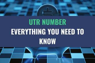 A hologram image with a currency symbol atop a colored grid with the title - UTR Number Everything You Need To Know