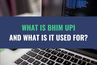 A zoomed in image of a laptop computer with the title - What Is BHIM UPI And What Is It Used For?