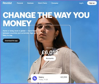 An introductory image showing Revolut and its international money transfer service