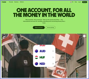 An introductory image showing Wise and its international money transfer service