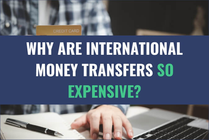 An image of a person making an online purchase with a credit card with the title - Why Are International Money Transfers So Expensive?
