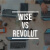 An image of laptops and phones on a table with the title Wise ve Revolut printed on the forefront