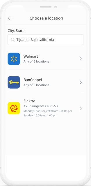 Send money with XE for cash pickup: Step 4 - choose provider