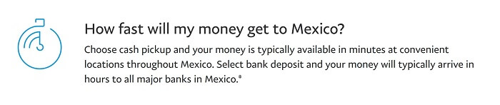 Xoom money transfer speed to Mexico