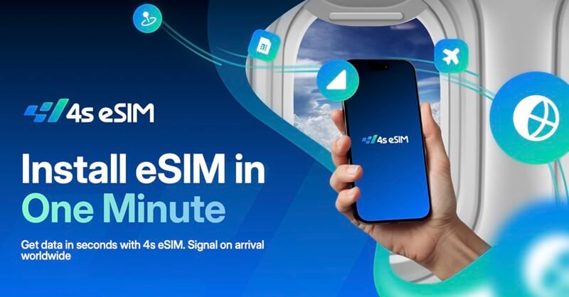 An image showing how to quickly install and activate a 4S eSIM plan