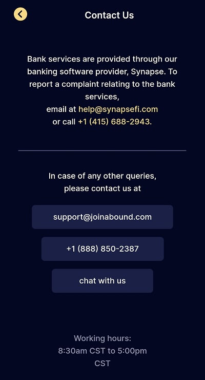 An image showing how to contact Abound money transfer customer support