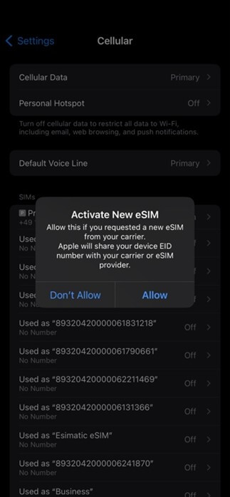 How to activate an Esimatic eSIM - add your purchased eSIM to your device
