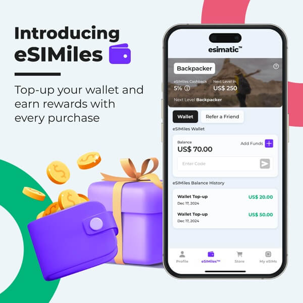 eSIMiles - Esimatic's traveler-friendly loyalty program