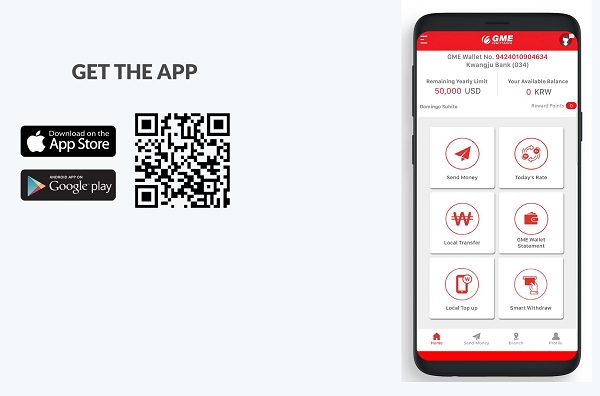 GME Remittance mobile app for international money transfers