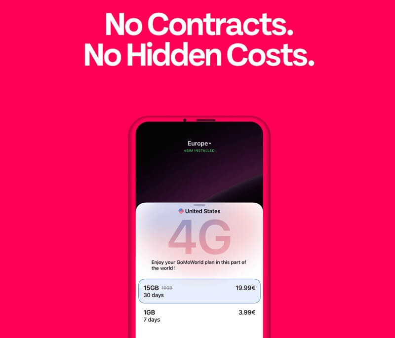 An image showing GoMoWorld international eSIM network speed