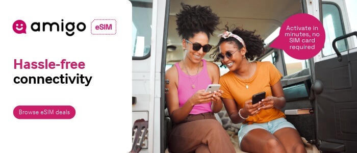An image showing how Amigo eSIM provides hassle free connectivity overseas