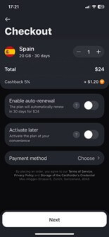 How to purchase a new eSIM data plan with Yesim - summary and review