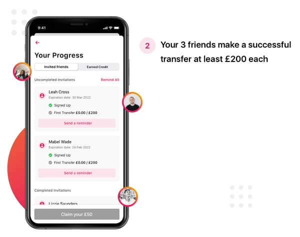 How to earn money with the PassTo referral program - Your 3 friends make a successful transfer at least GBP 200 each