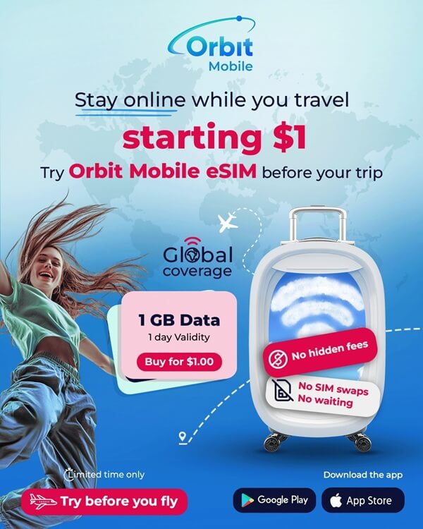 An image showing how and why to purchase Orbit Mobile eSIM data plans