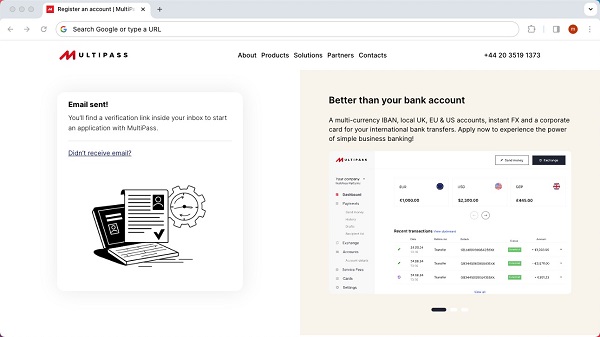 How to register a new MultiPass business account