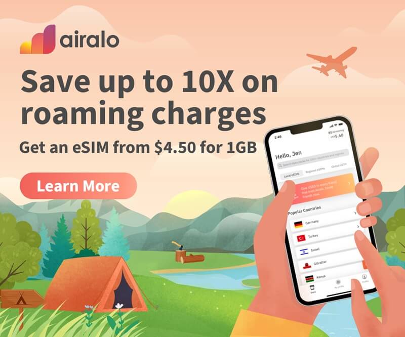 An image showing how Airalo eSIMs can help save on data roaming fees