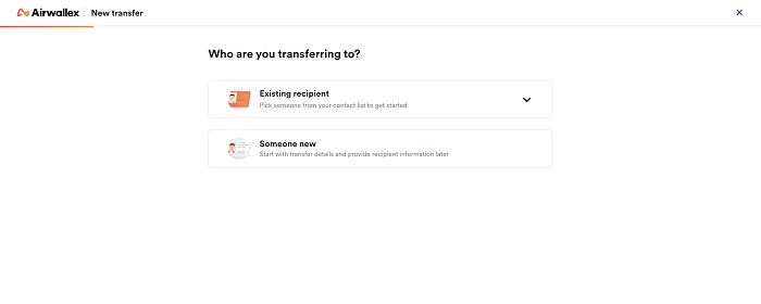 How to send money overseas with Airwallex - select overseas recipient