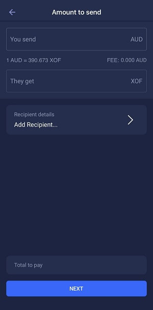How to send money with e-Pocket - enter transfer amount and add recipient details