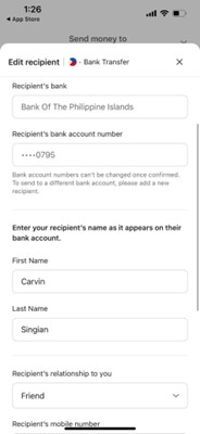 How to send money with Pomelo - add recipient information
