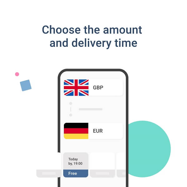 How to send money with TransferGo - Choose amount and delivery time
