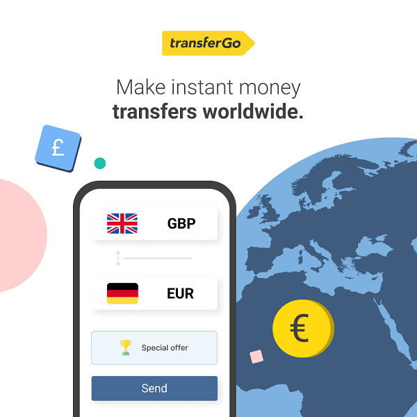 Make instant money transfers with TransferGo