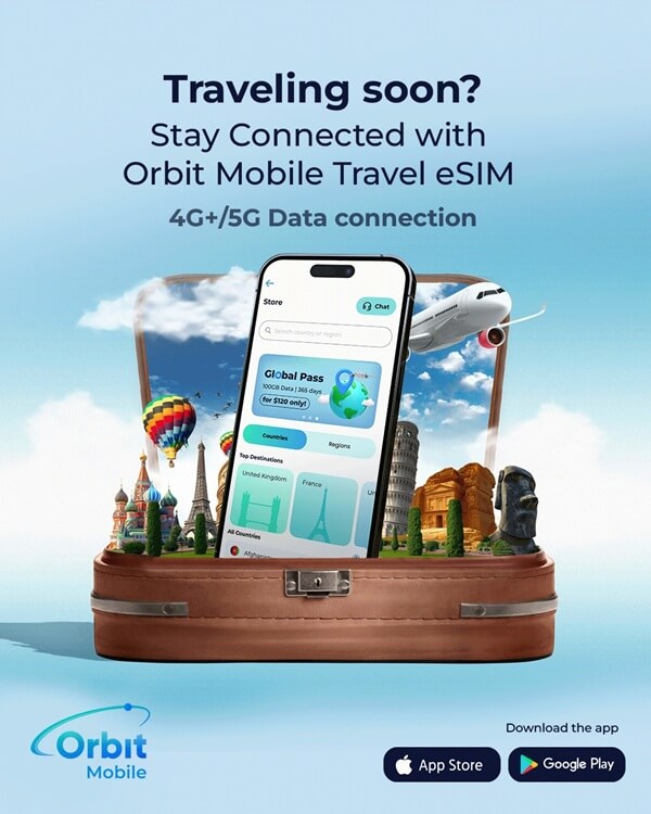 An image showing the advantages of an Orbit Mobile eSIM data plan